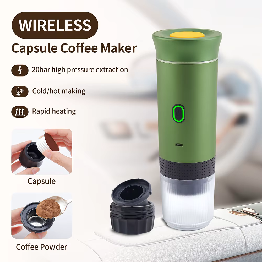 Tragbare 3-in-1 Elektrische Espressomaschine – Perfekt für Reisen, Auto & Büro